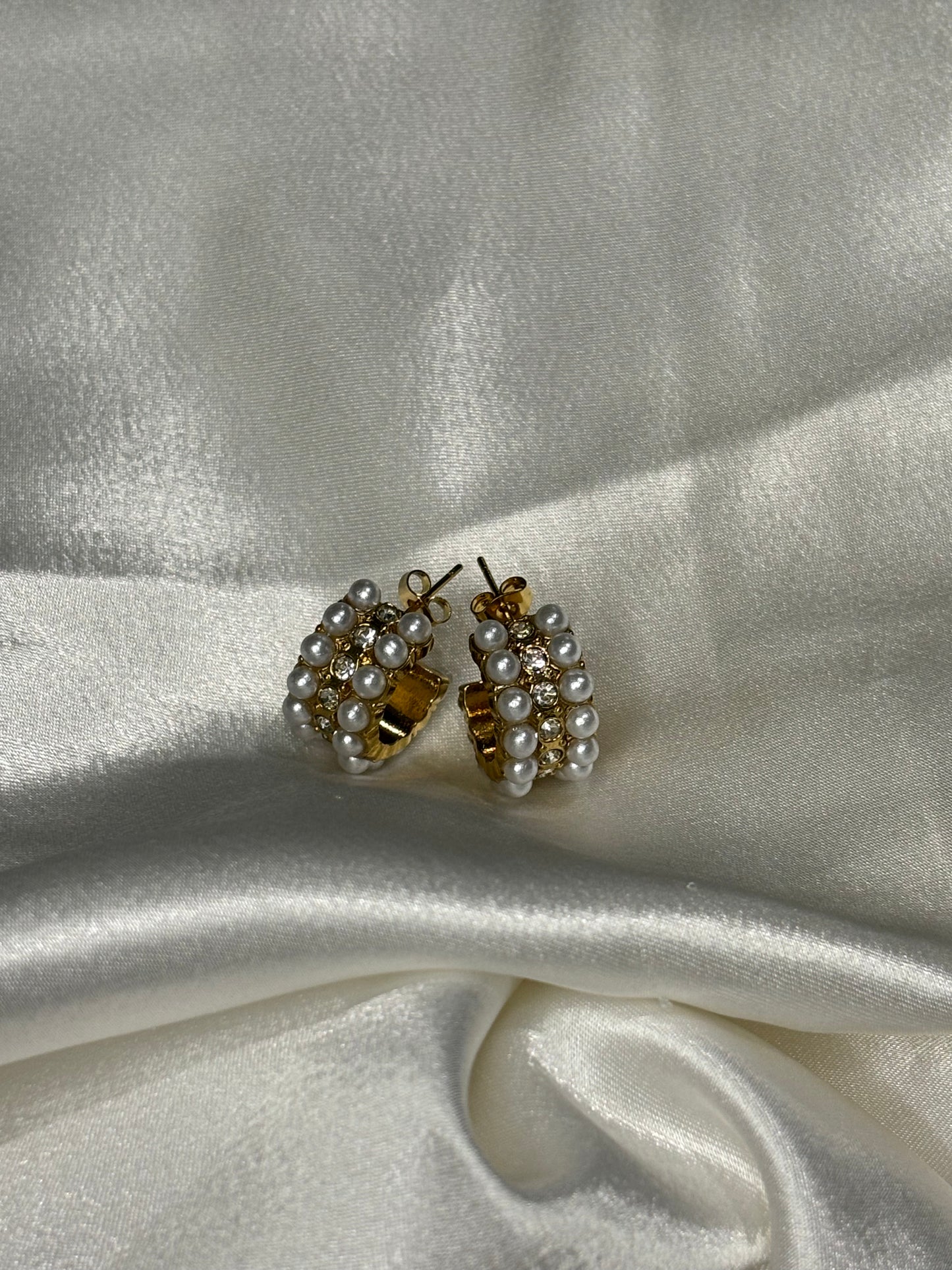 Isabella Χρυσοί Κρίκοι με Ζιργκόν & Πέρλες