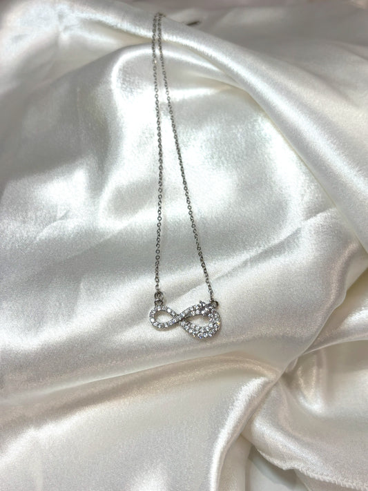 Infinita Κολιέ με Σύμβολο του Απείρου & Ζιργκόν – Δίχρωμο, Ρυθμιζόμενο