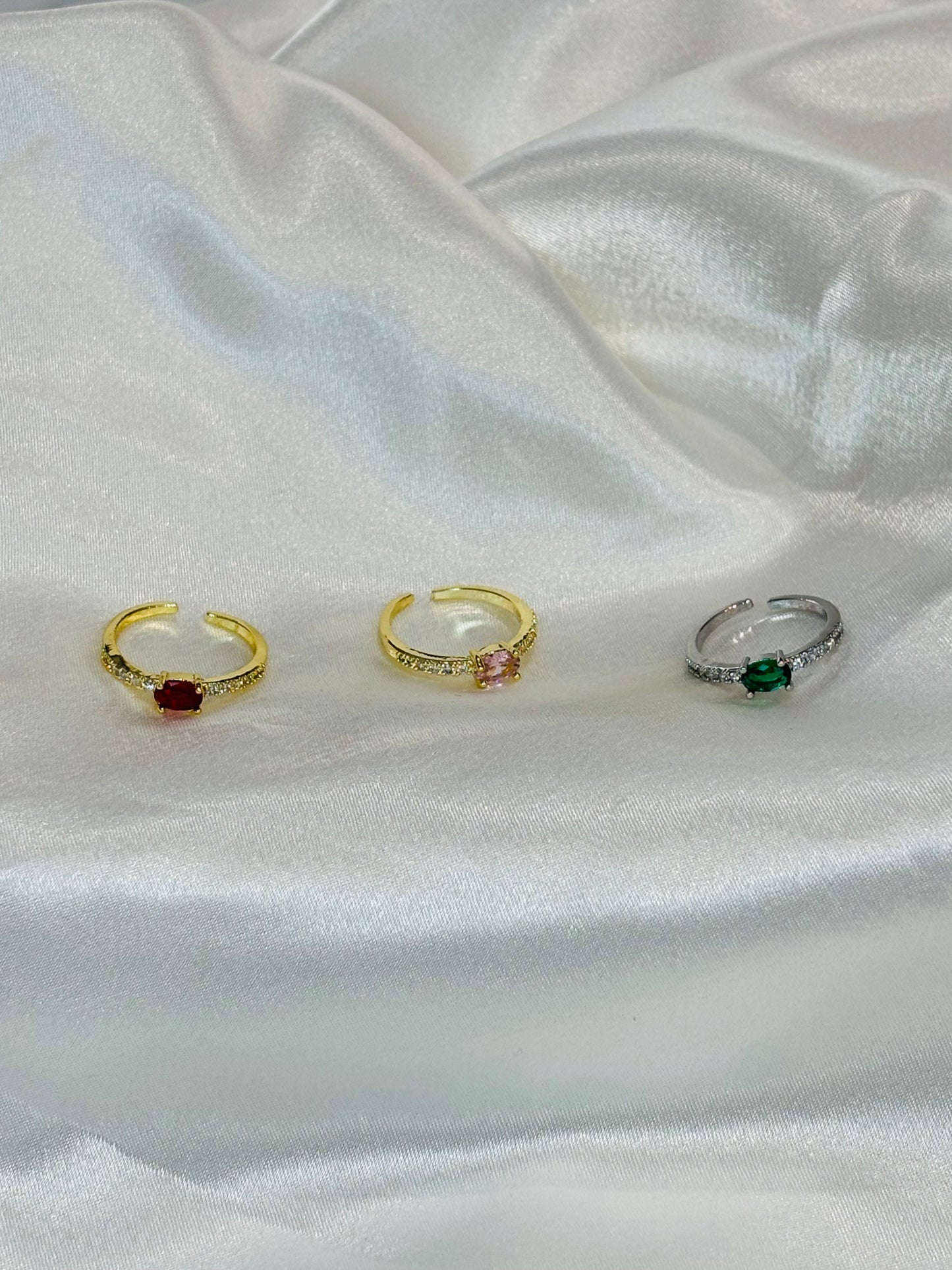 Camelia Διακριτικά Δαχτυλίδια με Ζιργκόν – Ρυθμιζόμενα & Κομψά