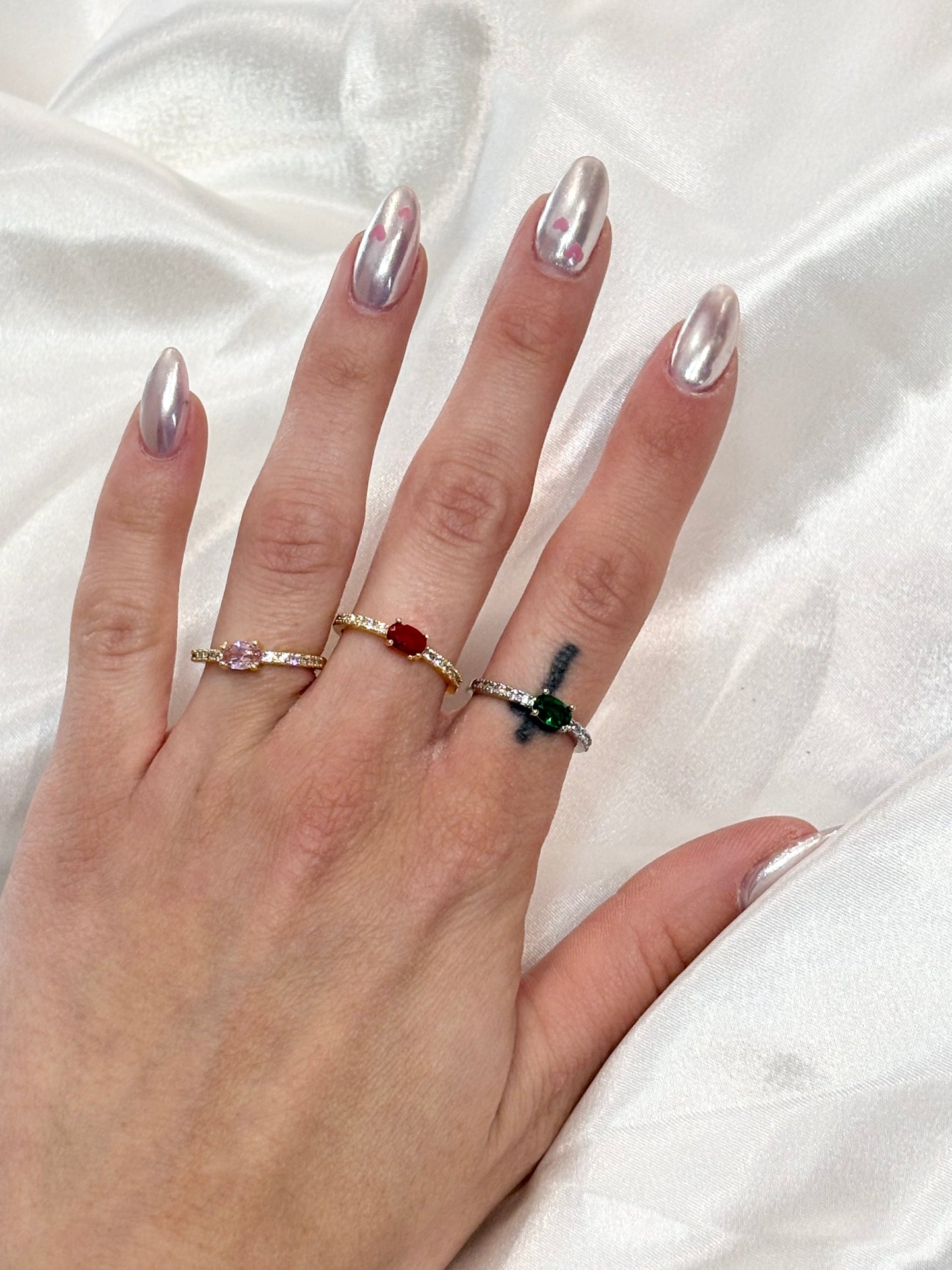 Camelia Διακριτικά Δαχτυλίδια με Ζιργκόν – Ρυθμιζόμενα & Κομψά