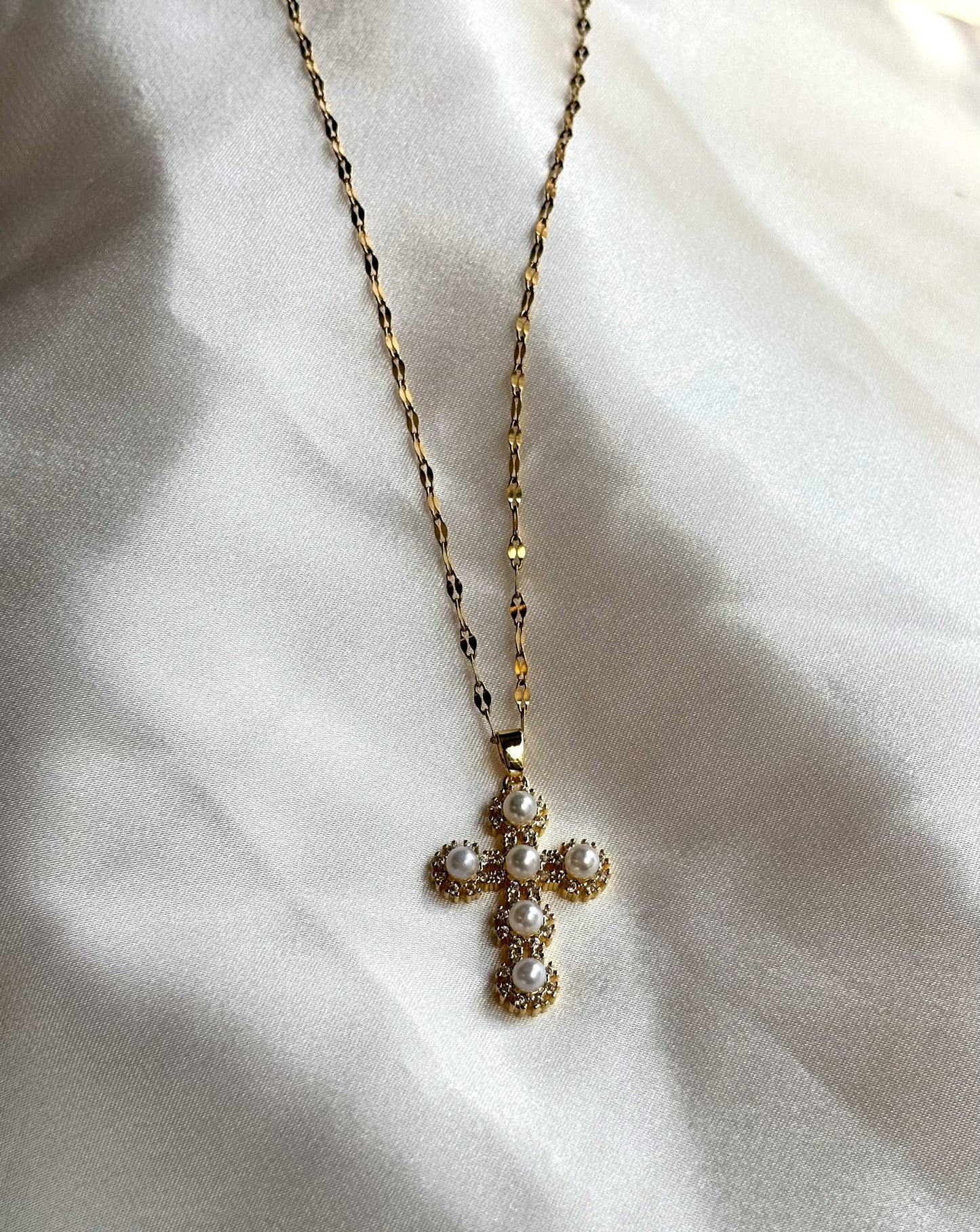 Theodora Κολιέ με Σταυρό, Ζιργκόν & Πέρλες