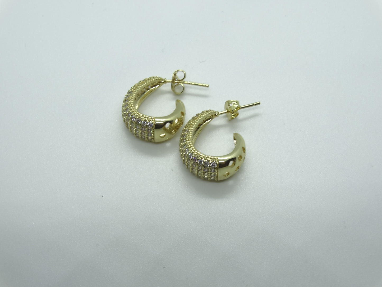 Χρυσά Σκουλαρίκια με Ζιργκόν