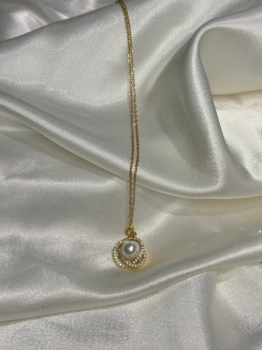 Amelia Κολιέ με Ζιργκόν & Μεγάλη Πέρλα