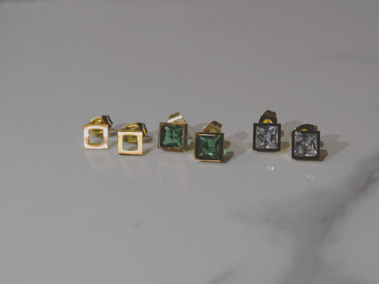 Καρφωτά Τετράγωνα Σκουλαρίκια