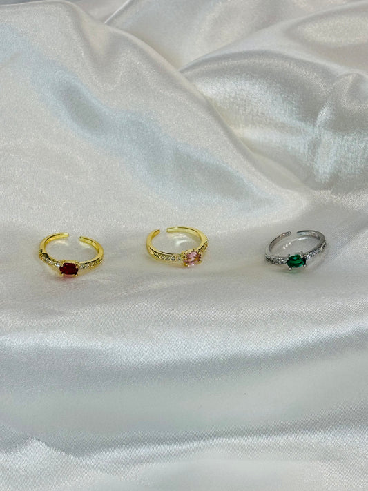 Camelia Διακριτικά Δαχτυλίδια με Ζιργκόν – Ρυθμιζόμενα & Κομψά