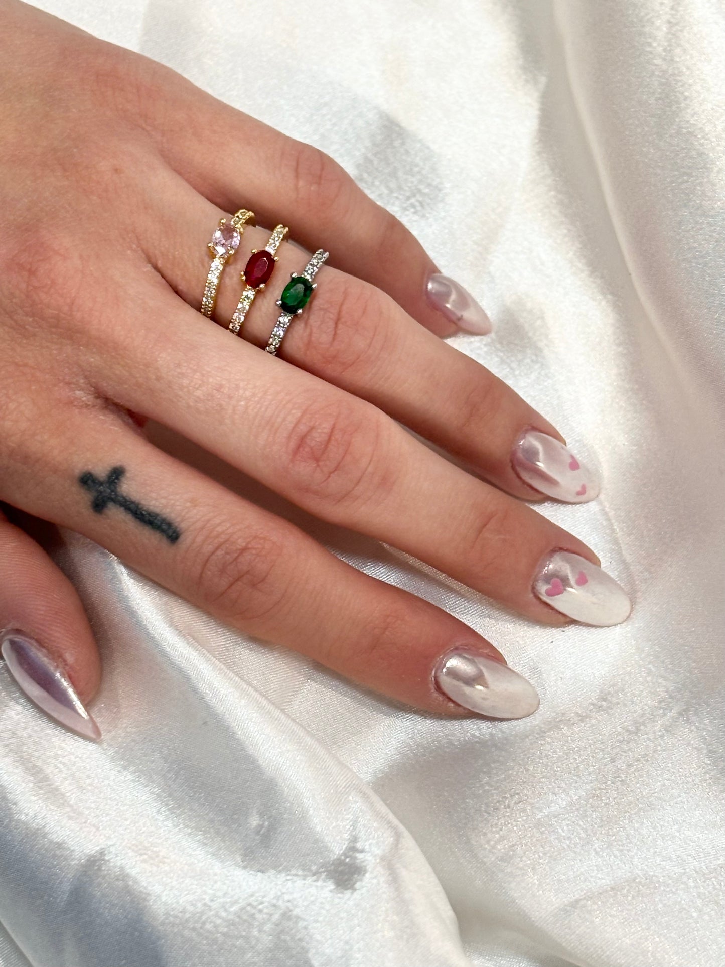 Camelia Διακριτικά Δαχτυλίδια με Ζιργκόν – Ρυθμιζόμενα & Κομψά