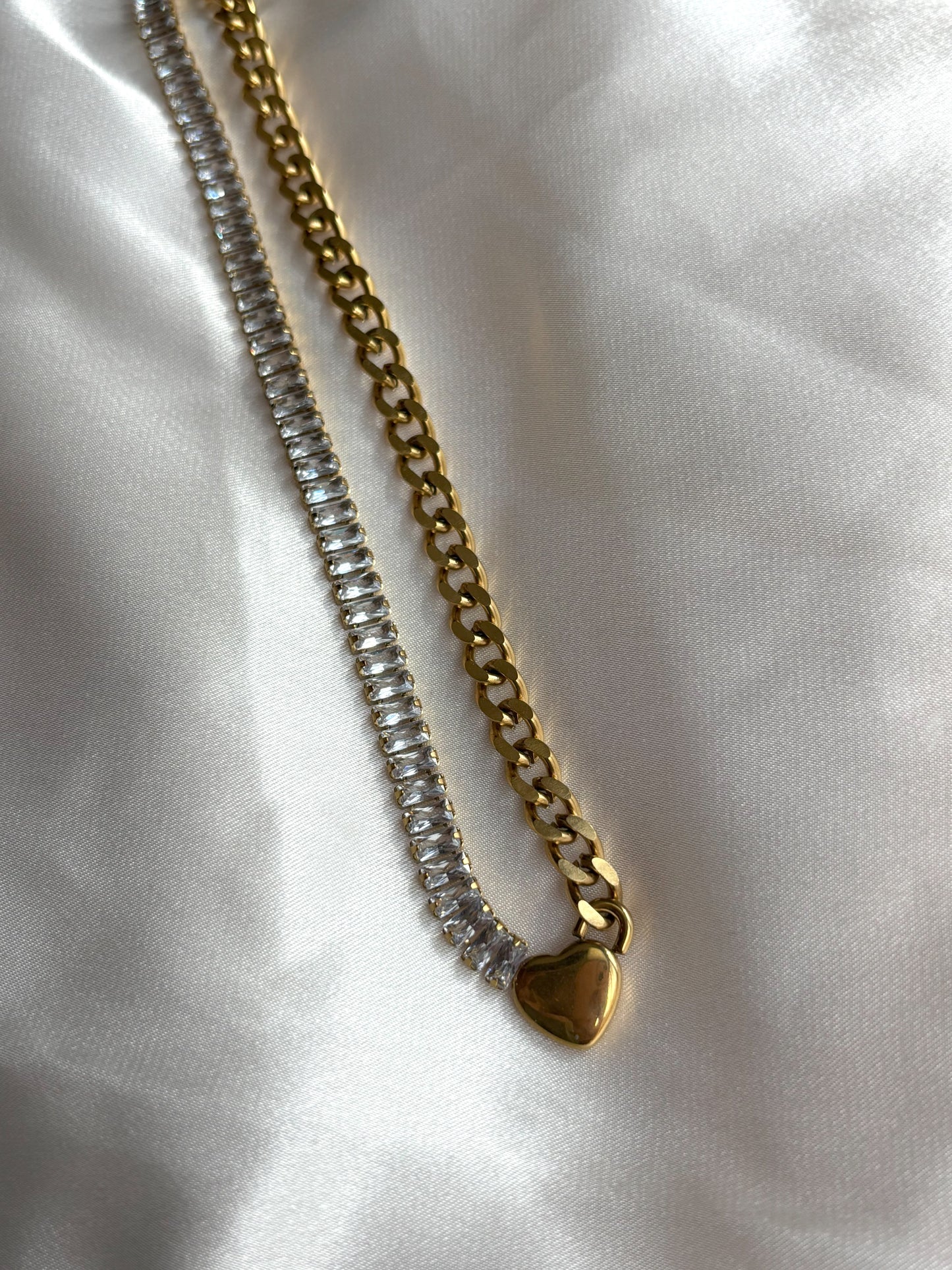 London Gold Pendant – Χρυσό Μενταγιόν με Χοντρή Αλυσίδα & Ζιργκόν