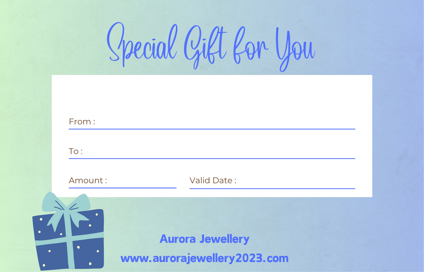 Aurora Jewellery gift card for Him !